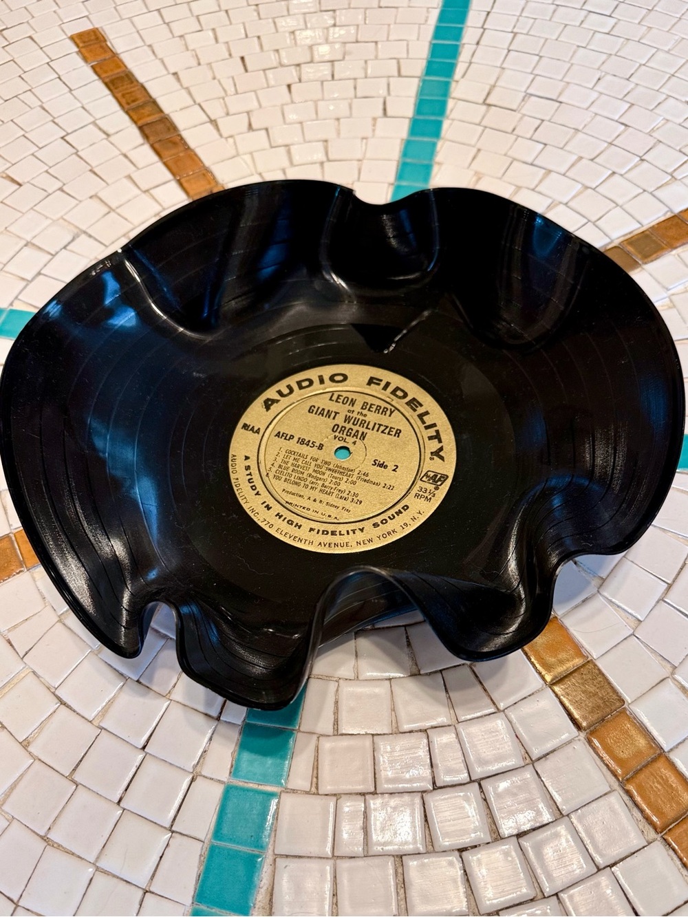 Leon Berry Giant Wurlitzer Upcycled Vinyl Record Bowl